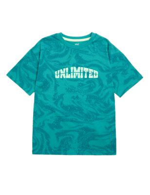 

Boys M&S Collection Pure Cotton Unlimited Slogan T-Shirt (6-16 Yrs) - Jade Mix, Jade Mix