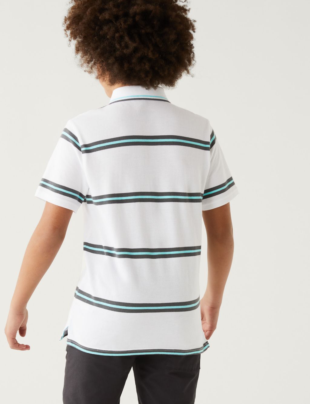 Pure Cotton Striped Polo Shirt (6-16 Yrs) image 3