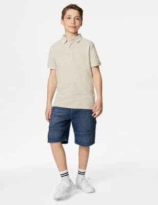 

Boys M&S Collection Pure Cotton Polo Shirt (6-16 Yrs) - Stone, Stone