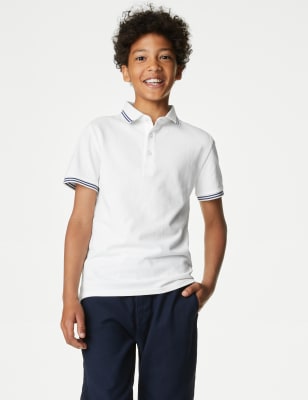 

Boys M&S Collection Pure Cotton Polo Shirt (6-16 Yrs) - White, White