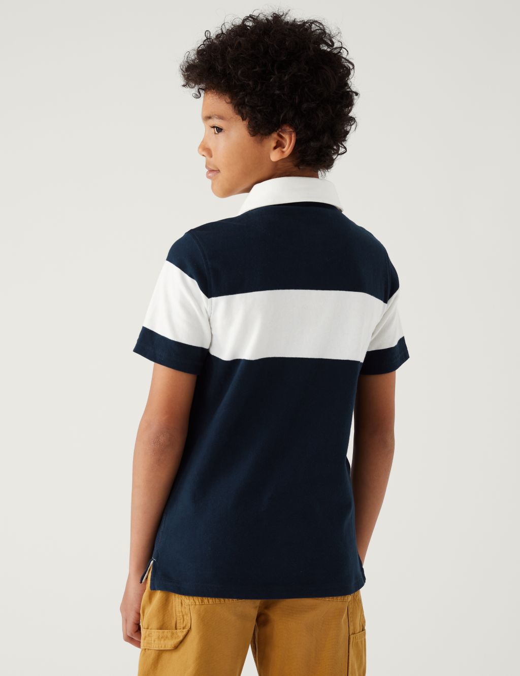 Pure Cotton Colour Block Rugby Shirt (6-16 Yrs) image 3