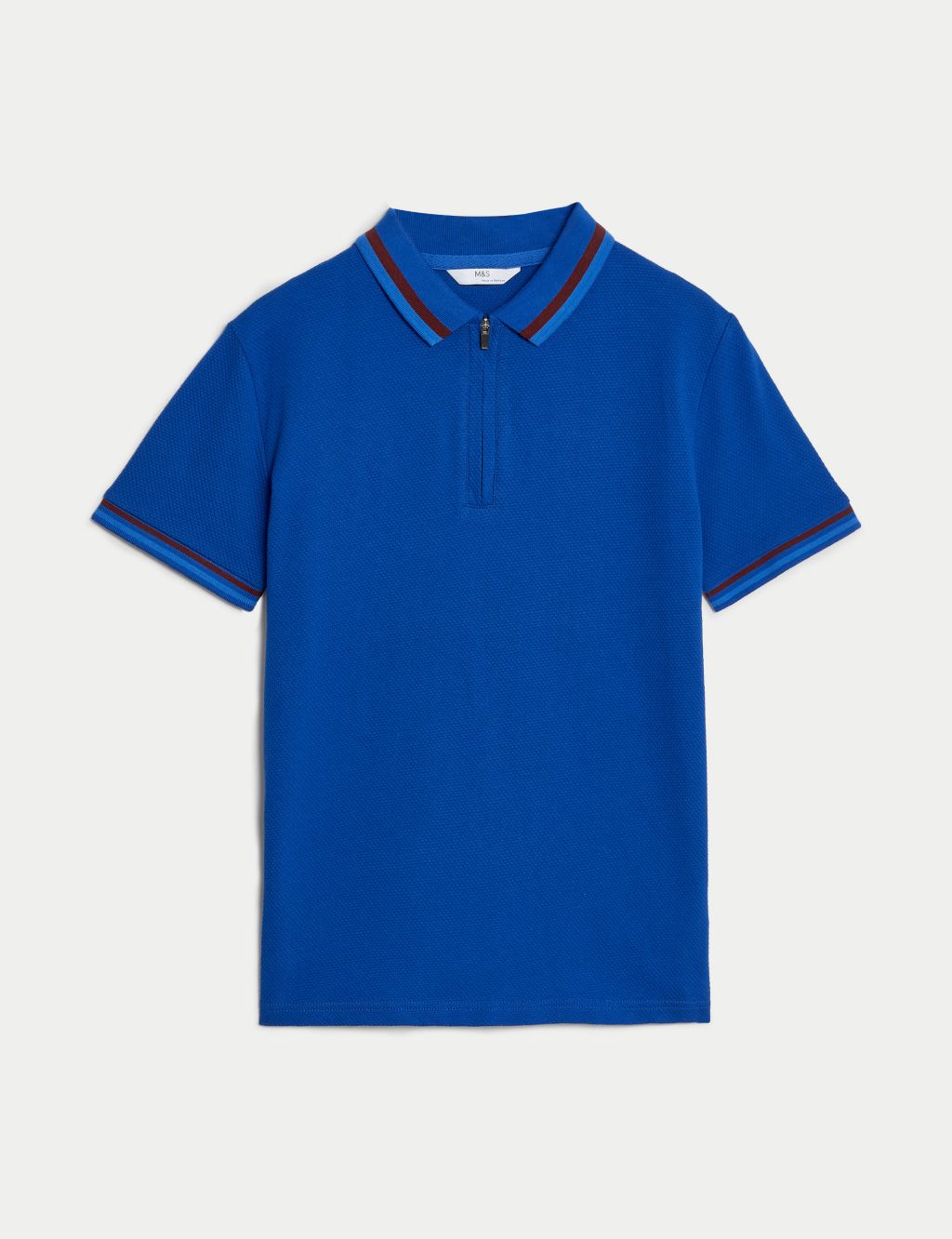 Cotton Rich Half Zip Polo Shirt (6-16 Yrs) image 2