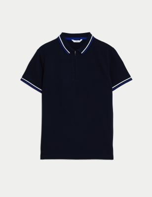 

Boys M&S Collection Cotton Rich Half Zip Polo Shirt (6-16 Yrs) - Navy, Navy