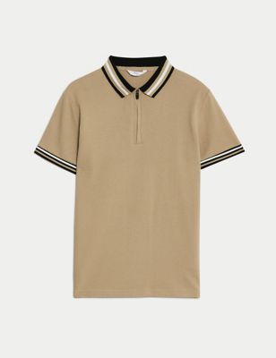 Cotton Rich Half Zip Polo Shirt (6-16 Yrs)