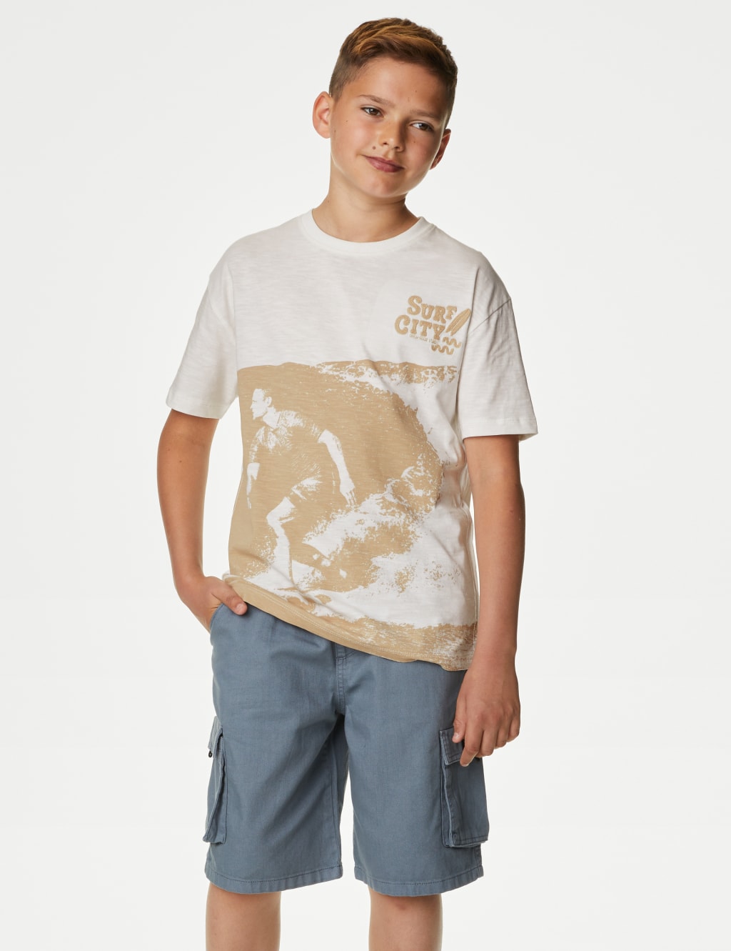 Pure Cotton Surf Print T-Shirt (6-16 Yrs) image 1
