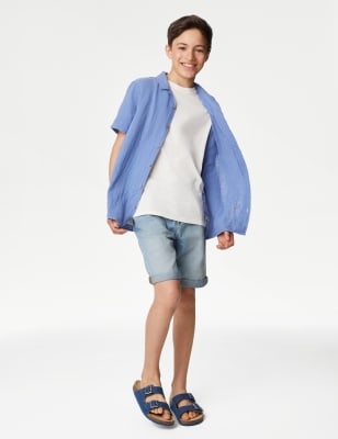 

M&S Collection Conjunto de 2 piezas 100% algodón con camisa y camiseta (6-16 años) - Dark Blue, Dark Blue