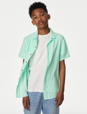 2pc Pure Cotton Shirt & T-Shirt Set (6-16 Yrs)