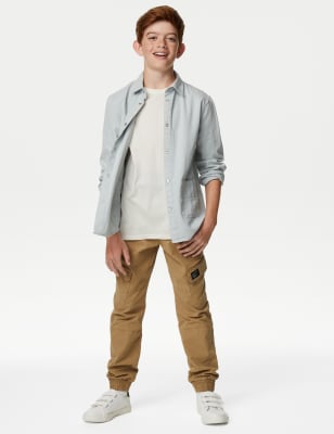 

M&S Collection Conjunto de 2 piezas con camiseta y camisa 100% algodón (6-16 años) - Light Blue, Light Blue