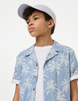 2pc Palm Print Shirt and T-Shirt Set(6-16 Yrs)