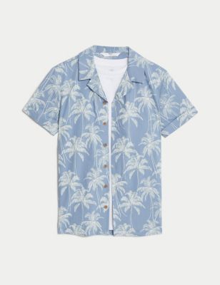 2pc Palm Print Shirt and T-Shirt Set(6-16 Yrs)