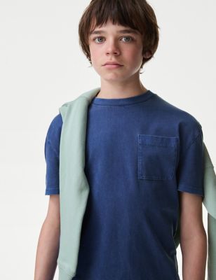 

Boys M&S Collection Pure Cotton Garment Dyed T-Shirt (6-16 Yrs) - Indigo, Indigo