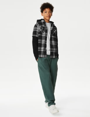 

Boys M&S Collection Pure Cotton Checked Hooded Shirt (6-16 Yrs) - Black Mix, Black Mix