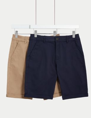 

Boys M&S Collection 2pk Cotton Rich Chinos (6-16 Yrs) - Navy Mix, Navy Mix