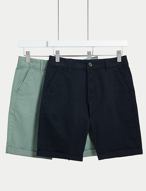 兩件裝高棉舒柔斜紋布短褲（6 至 16 歲） - HK