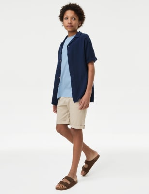 2pc Cotton Rich Shirt & T-Shirt Set (6-16 Yrs)