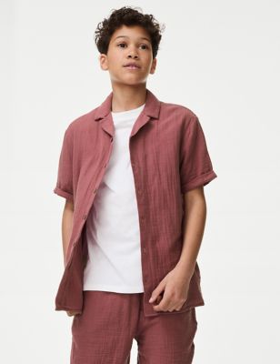 

Boys M&S Collection 2pc Cotton Rich Shirt & T-Shirt Set (6-16 Yrs) - Berry, Berry