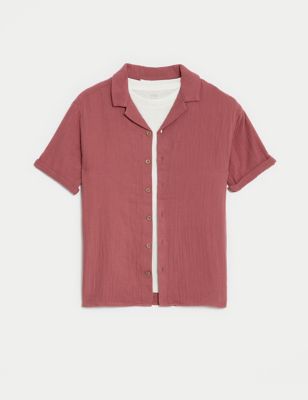 2pc Cotton Rich Shirt & T-Shirt Set (6-16 Yrs)