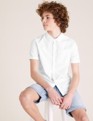 Chemise Oxford 100 % coton (du 6 au 16 ans) - White