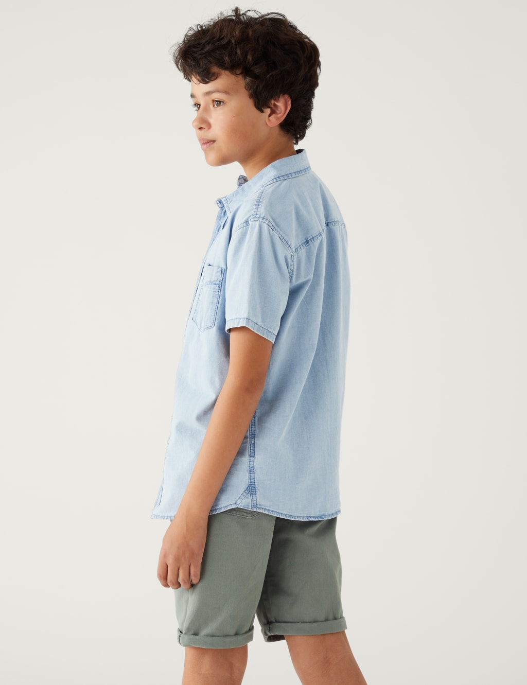 Pure Cotton Chambray Shirt (6-16 Yrs) image 3