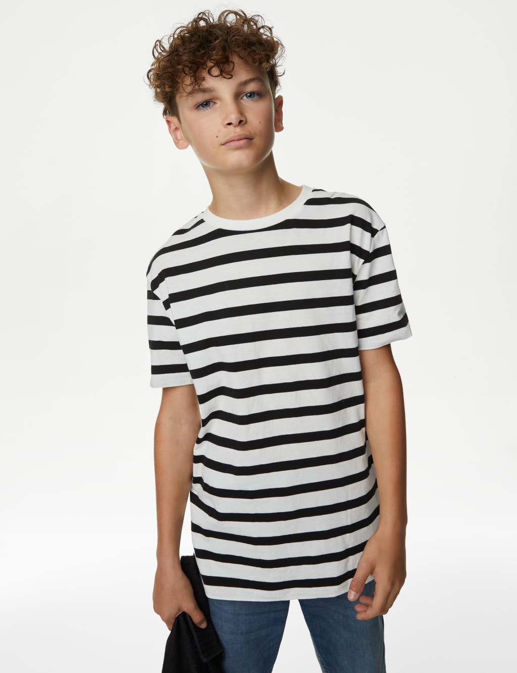 2pc Pure Cotton Striped Shirt & T-Shirt Set (6-16 Yrs) image 4