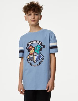 

Boys,Unisex,Girls M&S Collection Pure Cotton Harry Potter™ T-Shirt (6-16 Yrs) - Blue, Blue