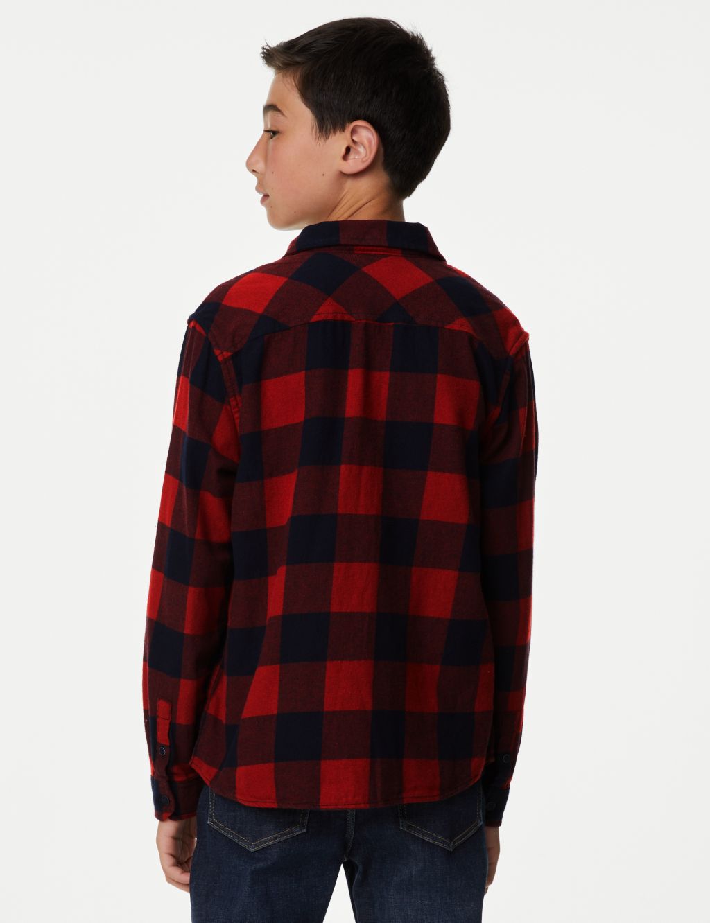 2pc Pure Cotton Checked Shirt and T-Shirt (6-16 Yrs) image 5