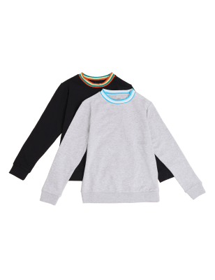 M&S Boys 2pk Adaptive Sweatshirts (2-16 Yrs)