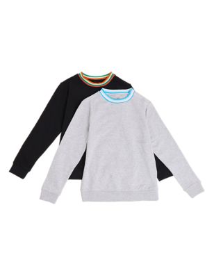M&S Boys 2pk Adaptive Sweatshirts (2-16 Yrs)