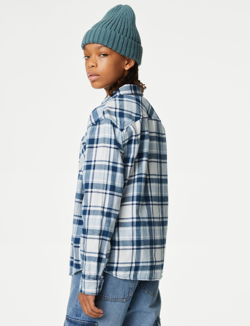 2pc Pure Cotton Checked Shirt and T-Shirt (6-16 Yrs) image 5