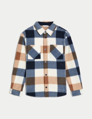 Borg Fleece Checked Shirt (6-16 Yrs)