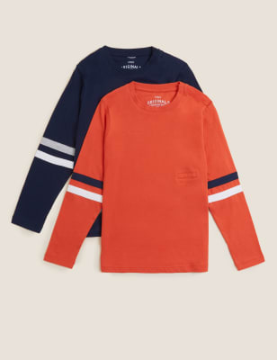 

M&S Collection Pack de 2 tops 100% algodón adaptables (2-16 años) - Multi, Multi