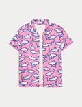 2pc Cotton Rich Shark Print Shirt and T-Shirt (6-16 Yrs)