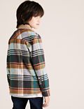 Cotton Borg Lined Checked Shacket (6-16 Yrs)