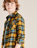 Cotton Checked Shirt with T-Shirt (6-14 Yrs)
