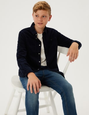 

M&S Collection 2-teiliges Set mit Hemd und T-Shirt aus reiner Baumwolle (6-16 Jahre) - Carbon, Carbon