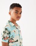 Linen Rich Hawaiian Print Shirt (6-16 Yrs)