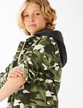 Pure Cotton Camouflage Hooded Shirt