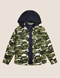 Pure Cotton Camouflage Hooded Shirt (6-16 Yrs)