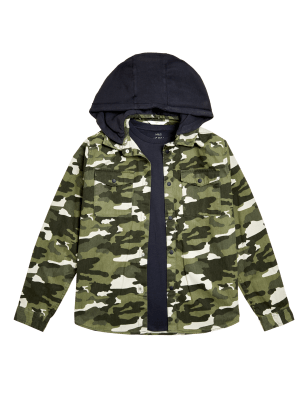 

Boys M&S Collection Pure Cotton Camouflage Hooded Shirt (6-16 Yrs) - Multi, Multi