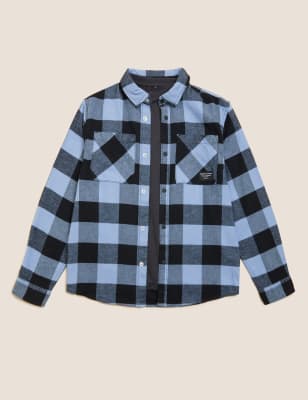 

Boys M&S Collection 2pc Pure Cotton Checked Shirt and T-Shirt (6-16 Yrs) - Medium Blue Mix, Medium Blue Mix