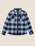2pc Pure Cotton Checked Shirt and T-Shirt