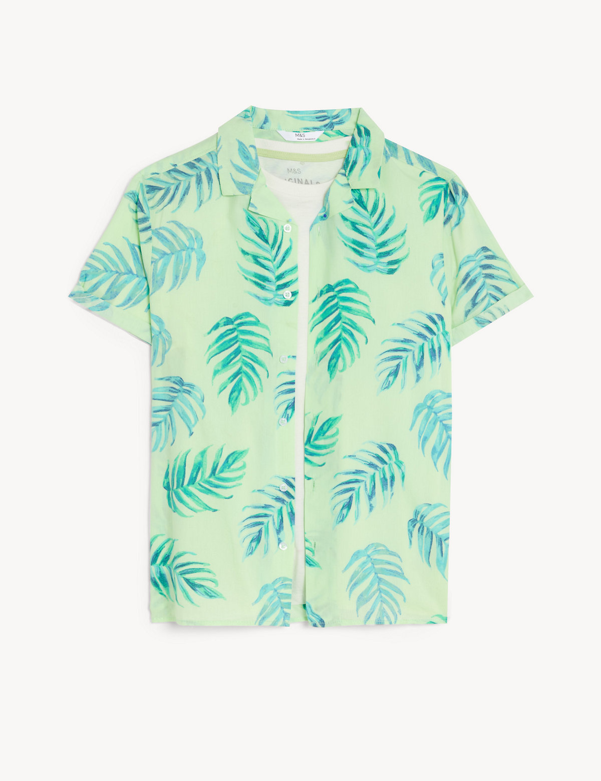 2pc Cotton Blend Leaf Shirt & T-Shirt Set