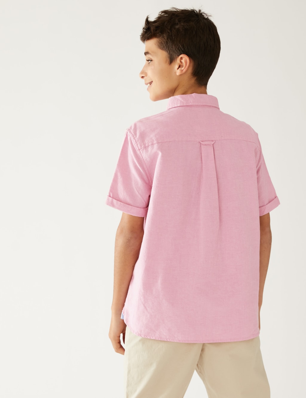 Pure Cotton Plain Shirt (6-16 Yrs) image 3