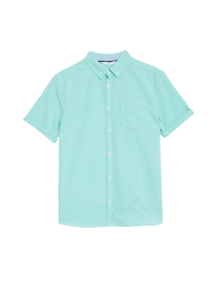 

Boys Pure Cotton Plain Shirt (6-16 Yrs) - Mint, Mint