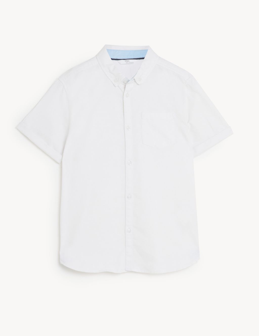 Pure Cotton Plain Shirt (6-16 Yrs) image 2