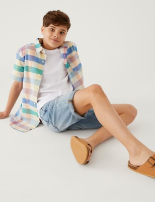 

M&S Collection Kariertes Hemd aus reiner Baumwolle (6-16 J.) - Multi, Multi