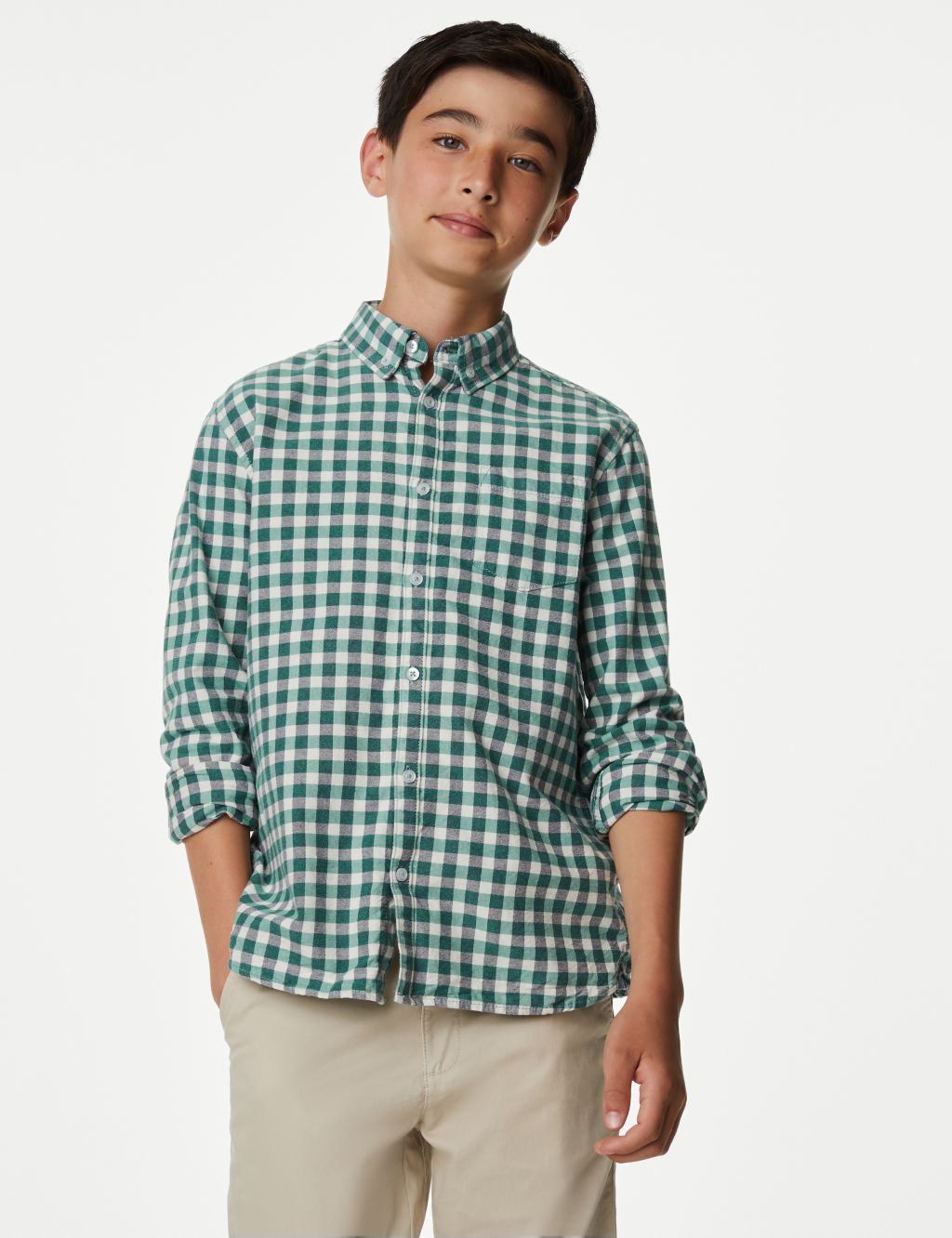 Pure Cotton Checked Oxford Shirt (6-16 Yrs) image 3