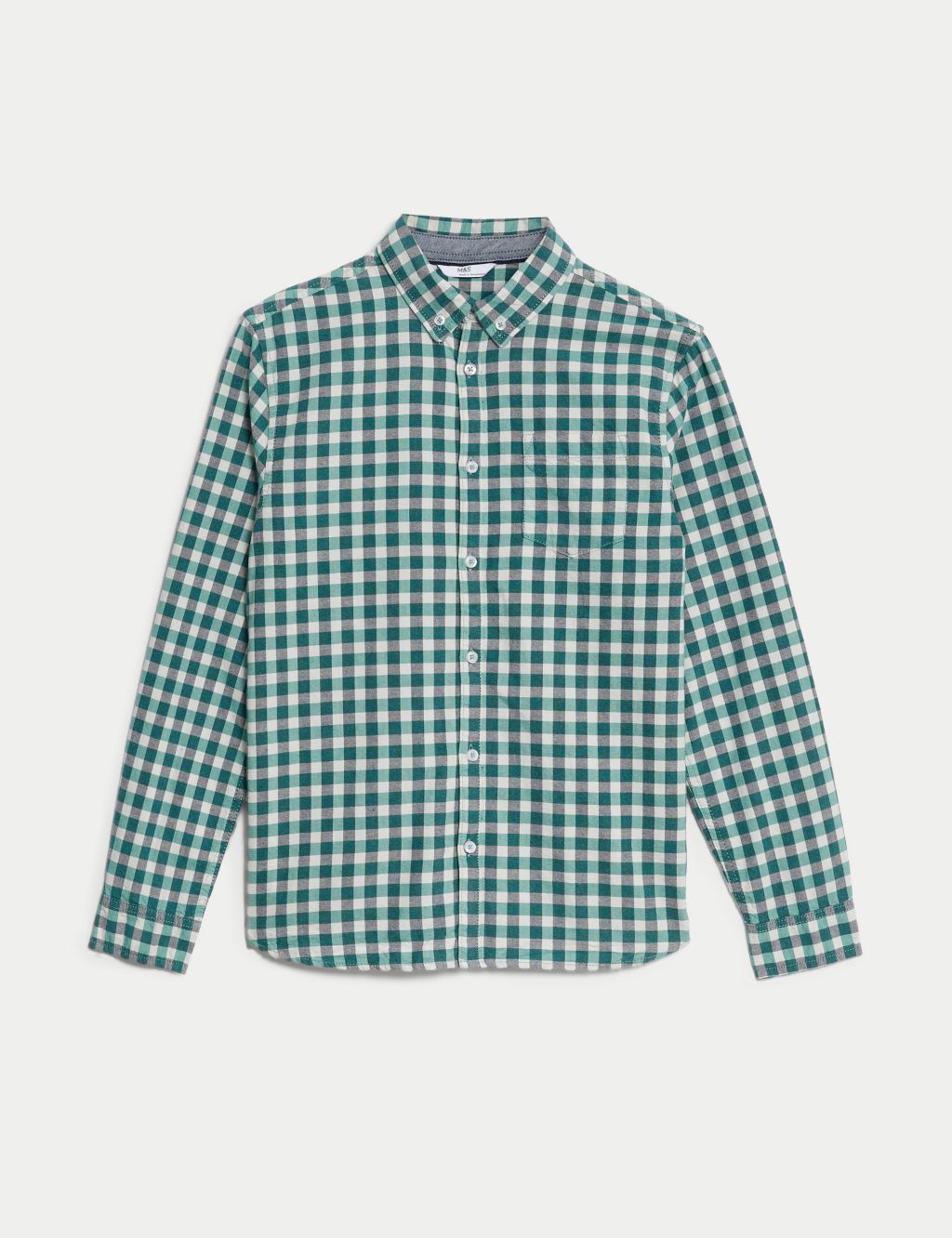 Pure Cotton Checked Oxford Shirt (6-16 Yrs) image 2