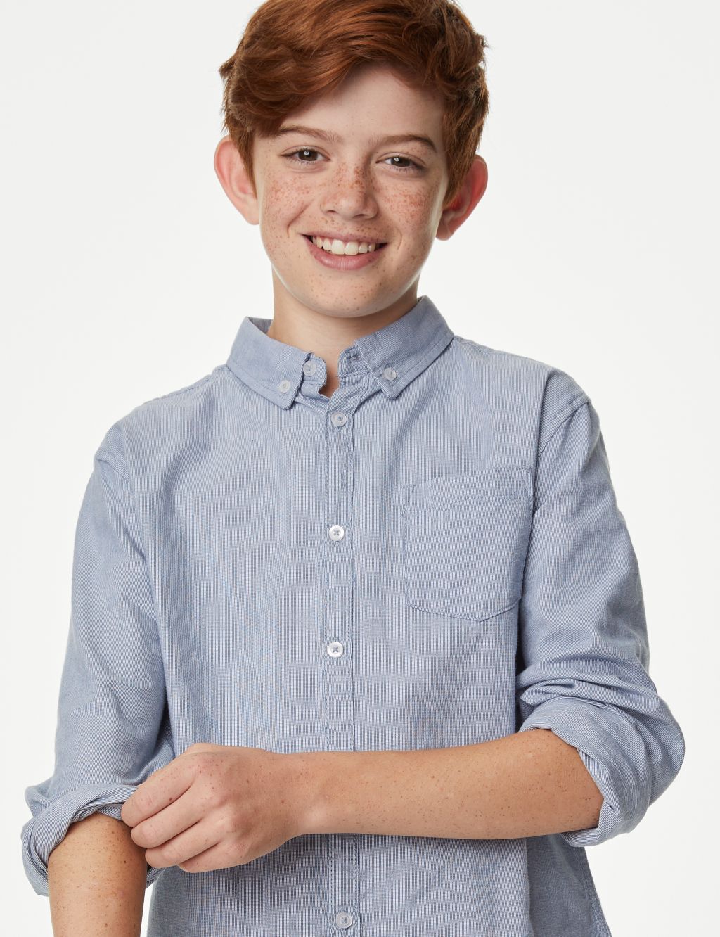 Pure Cotton Checked Oxford Shirt (6-16 Yrs) image 1