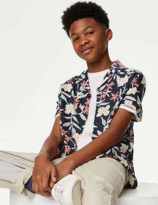 2pc Cotton Rich Floral Shirt & T-Shirt Set (6-16 Yrs)